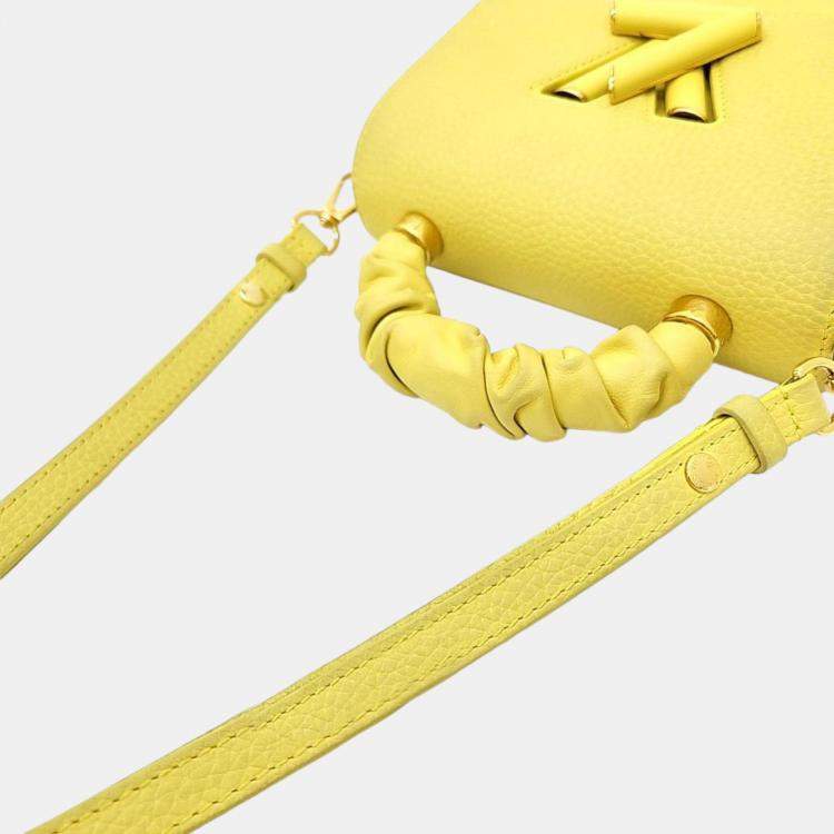 Pre Owned Louis Vuitton Yellow Leather Twist PM Top Handle Bag