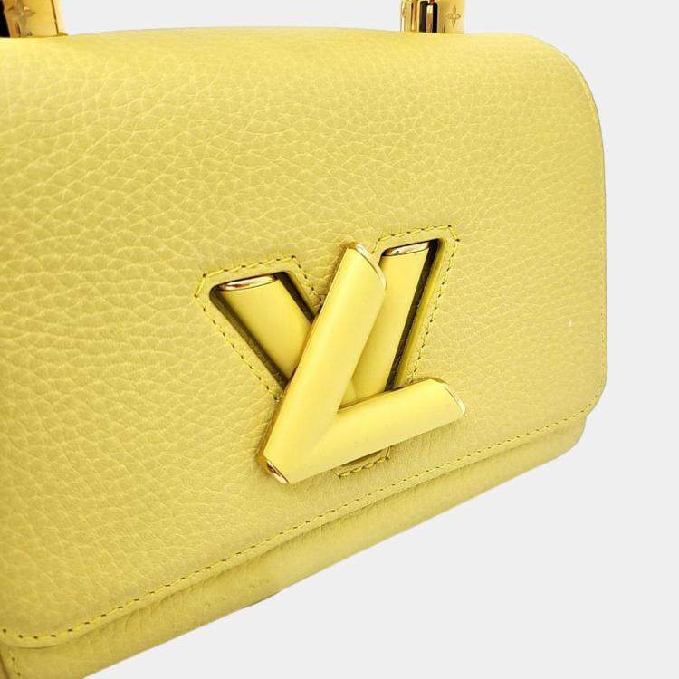 Pre Owned Louis Vuitton Yellow Leather Twist PM Top Handle Bag