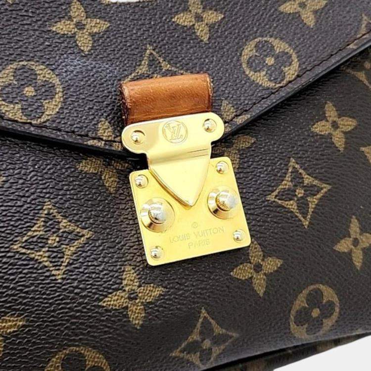 Pre Owned Louis Vuitton Brown Monogram Canvas Pochette Metis Shoulder Bag