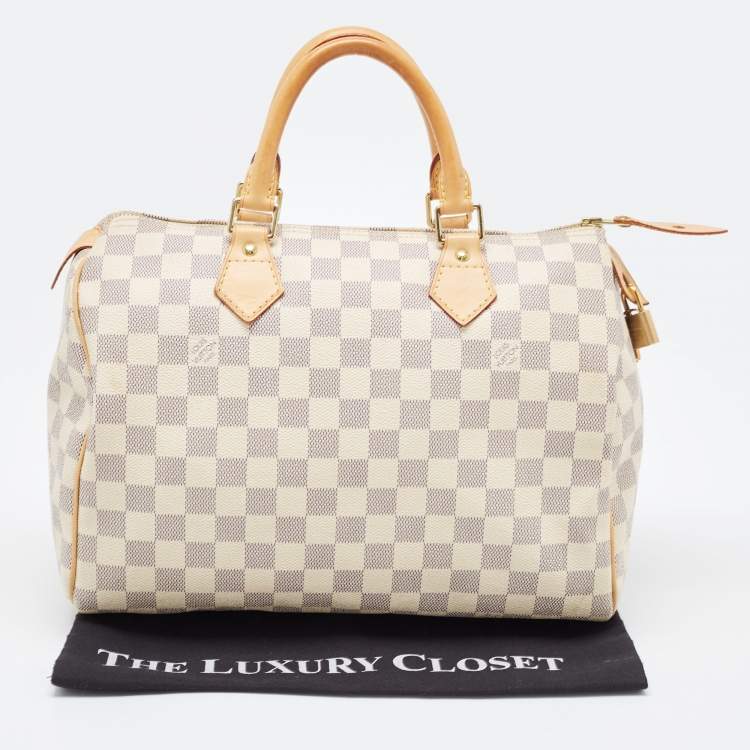 Pre Owned Louis Vuitton Damier Azur Canvas Speedy 30 Bag
