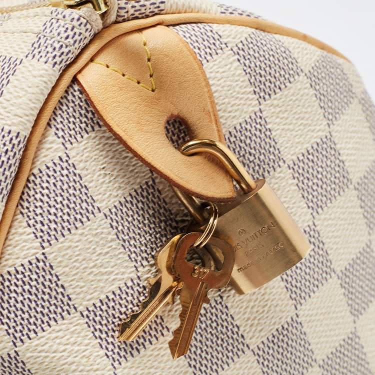 Pre Owned Louis Vuitton Damier Azur Canvas Speedy 30 Bag