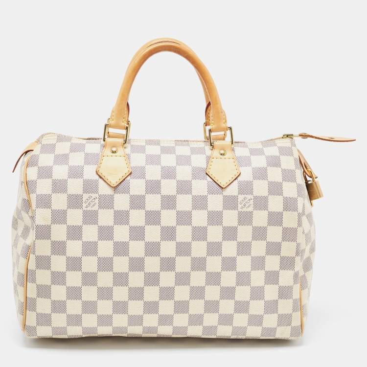 Pre Owned Louis Vuitton Damier Azur Canvas Speedy 30 Bag