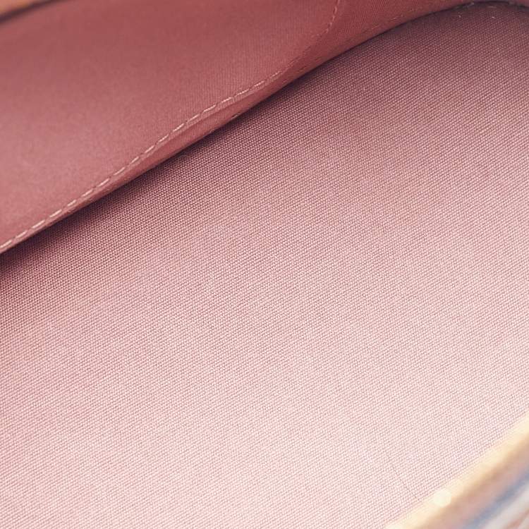 Pre Owned Louis Vuitton Rose Velours Monogram Vernis Alma BB Bag