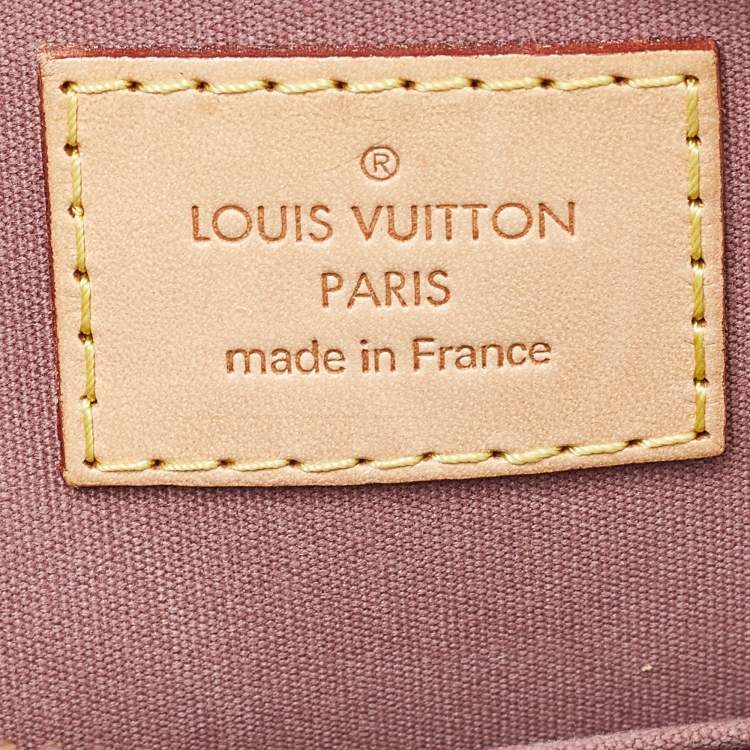 Pre Owned Louis Vuitton Rose Velours Monogram Vernis Alma BB Bag