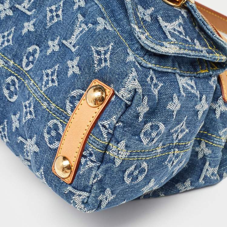 Pre Owned Louis Vuitton Blue Monogram Denim Baggy PM Bag