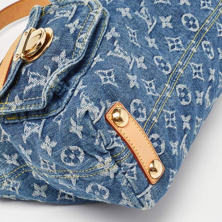 Pre Owned Louis Vuitton Blue Monogram Denim Baggy PM Bag