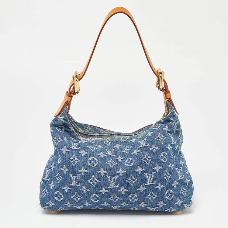 Pre Owned Louis Vuitton Blue Monogram Denim Baggy PM Bag