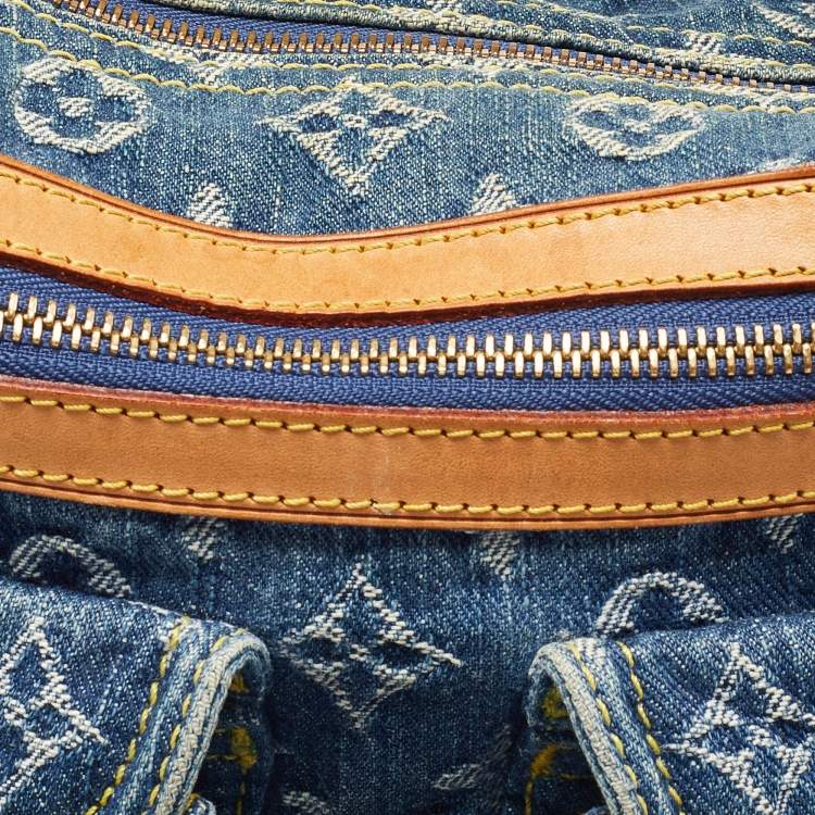Pre Owned Louis Vuitton Blue Monogram Denim Baggy PM Bag