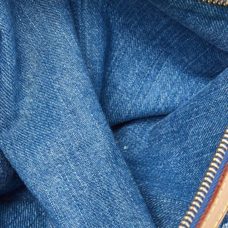 Pre Owned Louis Vuitton Blue Monogram Denim Baggy PM Bag