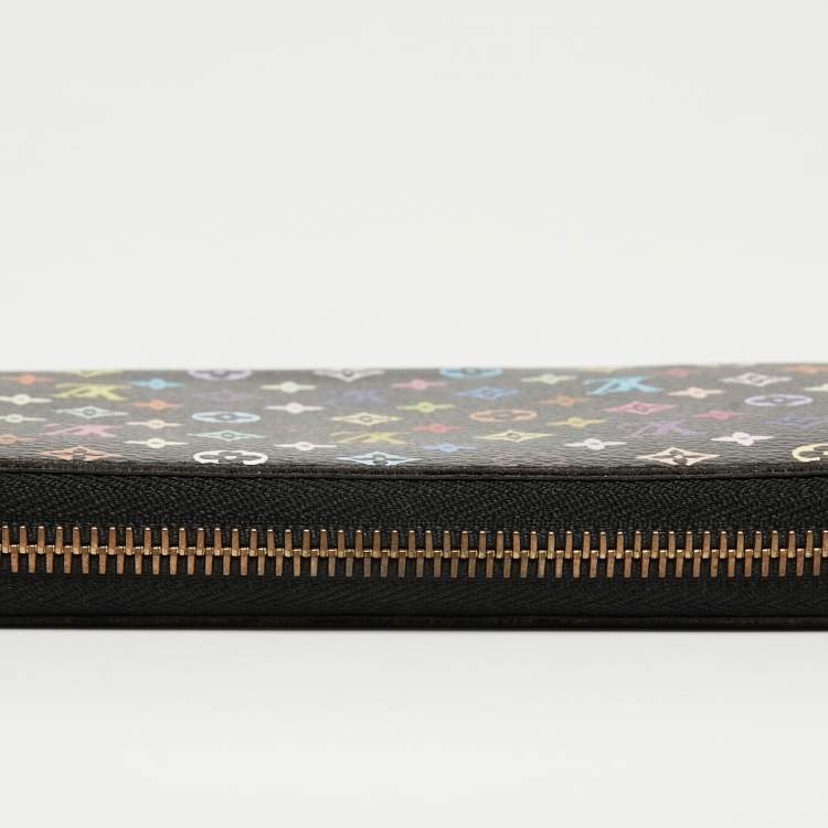 Pre Owned Louis Vuitton Black Monogram Multicolore Canvas Zippy Wallet