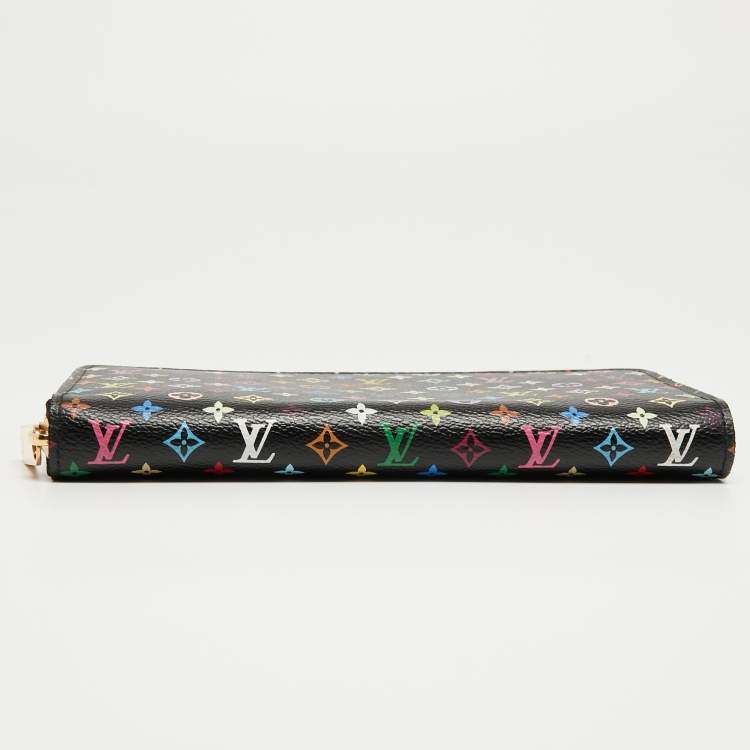 Pre Owned Louis Vuitton Black Monogram Multicolore Canvas Zippy Wallet