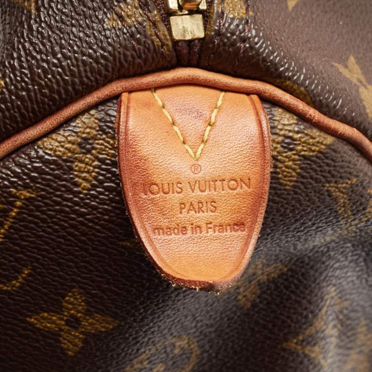 Pre Owned Louis Vuitton Brown Monogram Canvas Speedy 30 Top Handle Bag