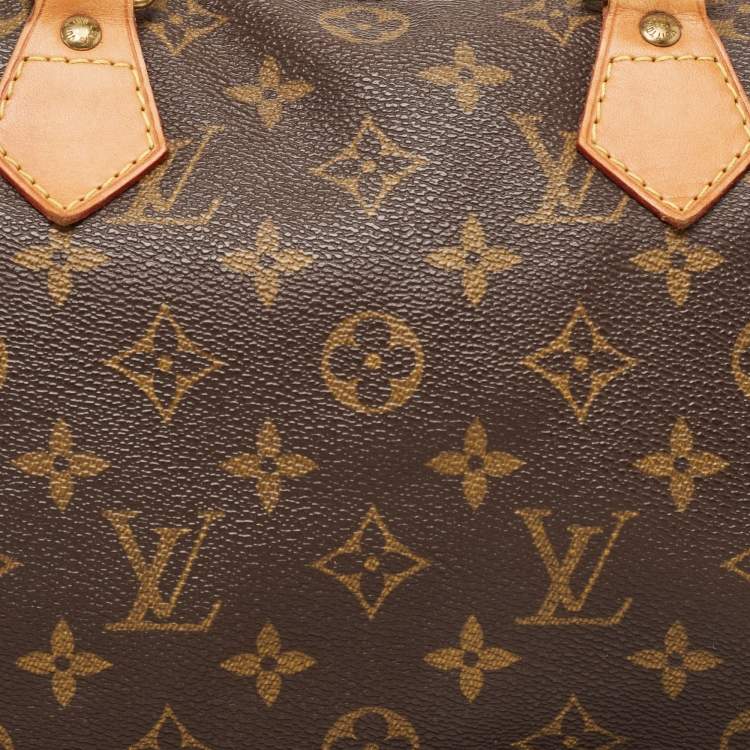 Pre Owned Louis Vuitton Brown Monogram Canvas Speedy 30 Top Handle Bag