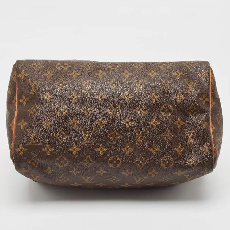 Pre Owned Louis Vuitton Brown Monogram Canvas Speedy 30 Top Handle Bag