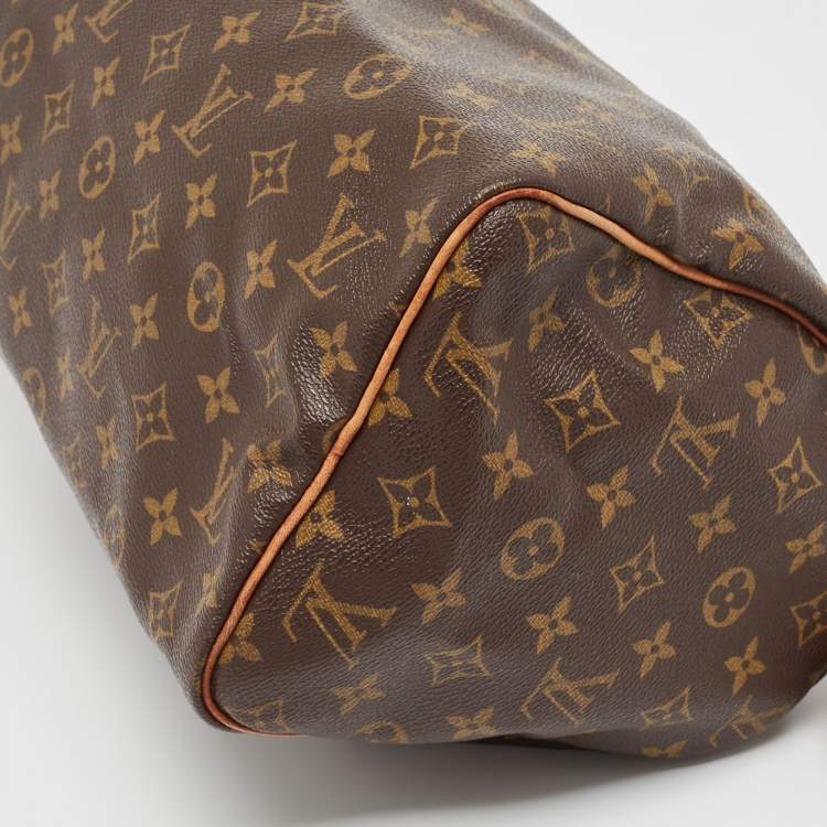 Pre Owned Louis Vuitton Brown Monogram Canvas Speedy 30 Top Handle Bag