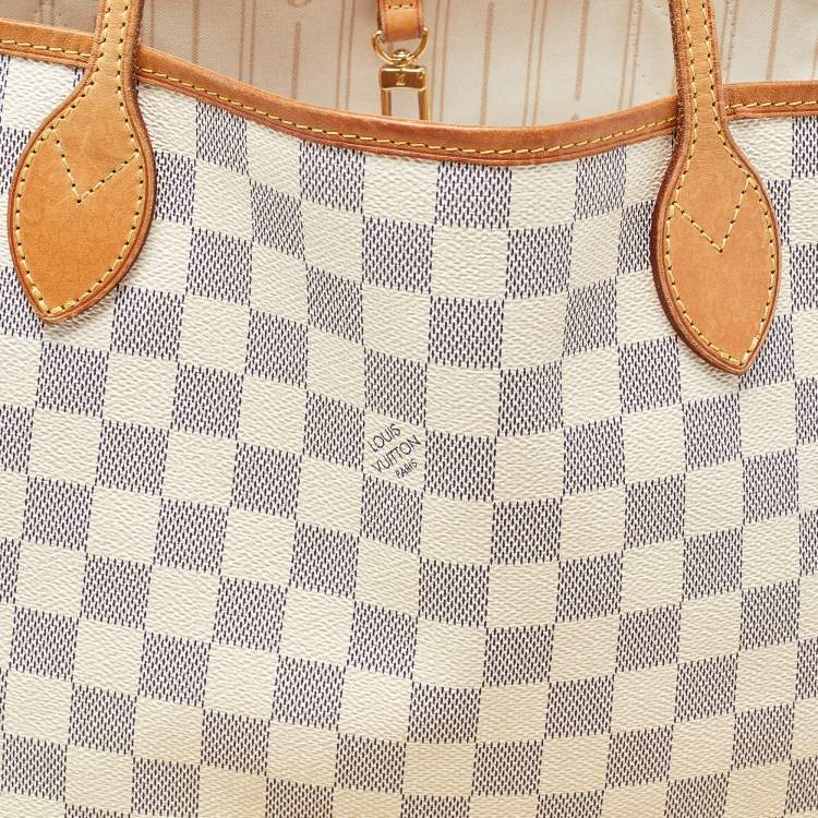 Pre Owned Louis Vuitton Damier Azur Canvas Neverfull MM Bag