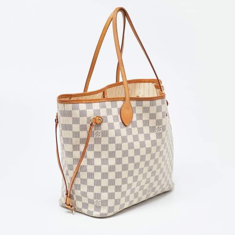 Pre Owned Louis Vuitton Damier Azur Canvas Neverfull MM Bag