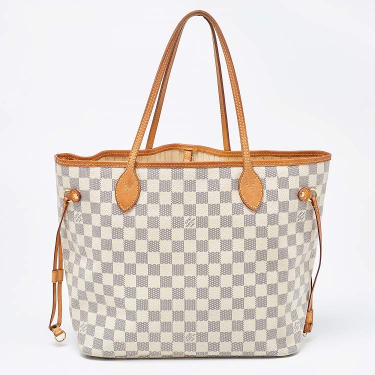 Pre Owned Louis Vuitton Damier Azur Canvas Neverfull MM Bag