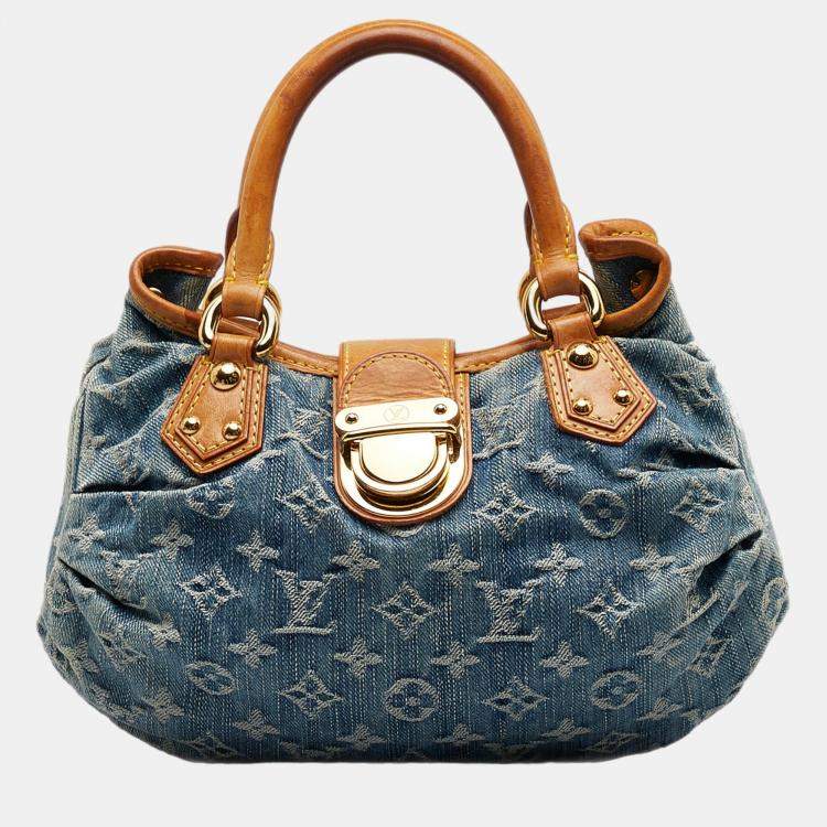 Pre Owned Louis Vuitton Blue Monogram Denim Pleaty