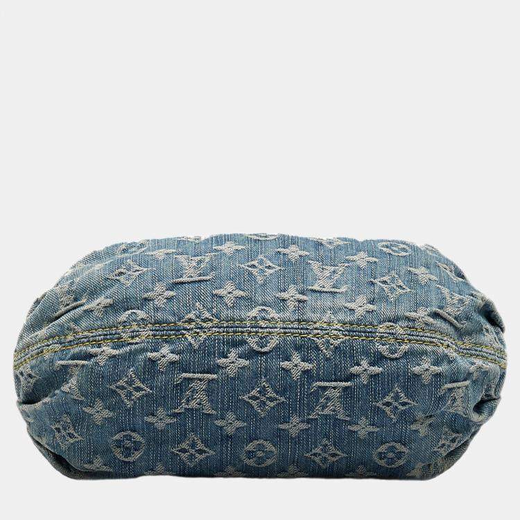 Pre Owned Louis Vuitton Blue Monogram Denim Pleaty