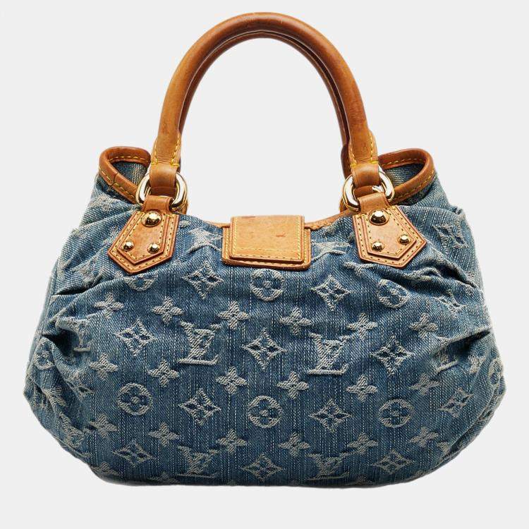 Pre Owned Louis Vuitton Blue Monogram Denim Pleaty