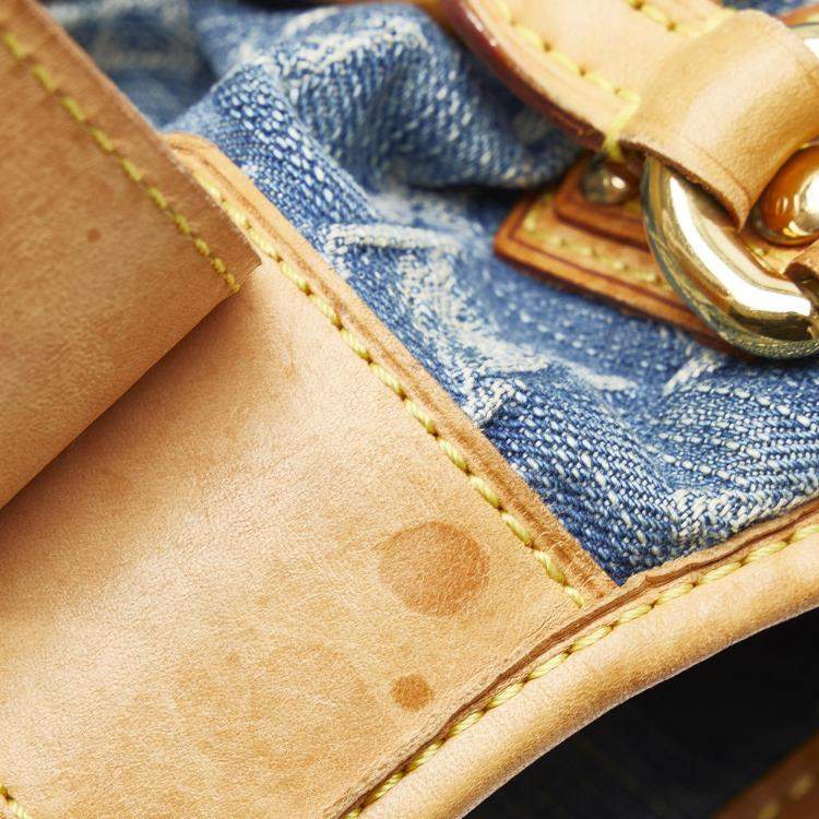 Pre Owned Louis Vuitton Blue Monogram Denim Pleaty