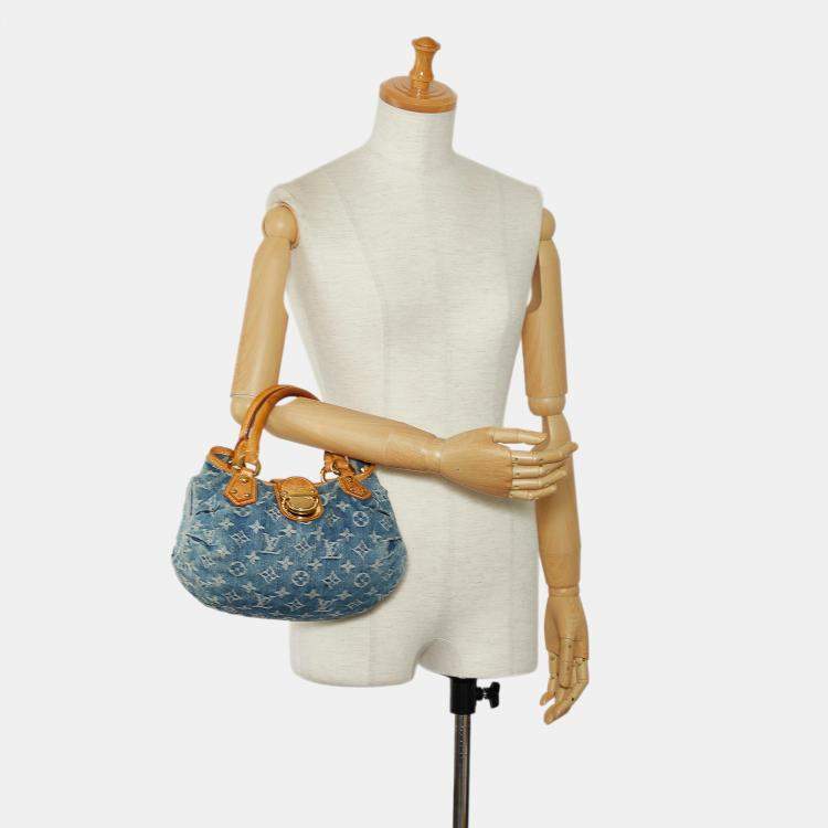 Pre Owned Louis Vuitton Blue Monogram Denim Pleaty