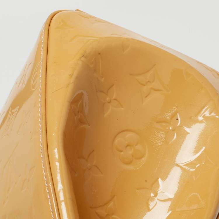 Pre Owned Louis Vuitton Citrine Monogram Vernis Brea MM Bag