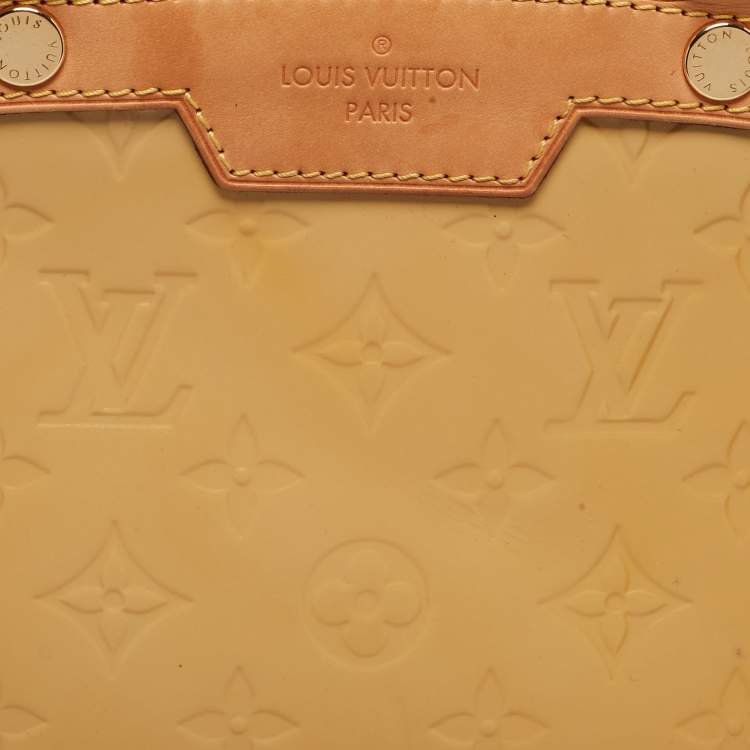 Pre Owned Louis Vuitton Citrine Monogram Vernis Brea MM Bag