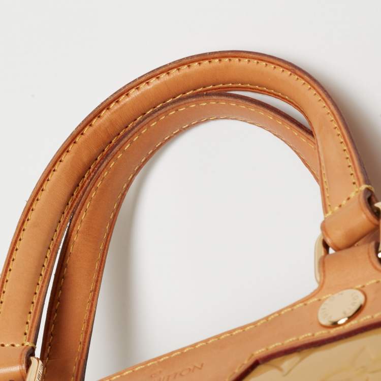 Pre Owned Louis Vuitton Citrine Monogram Vernis Brea MM Bag