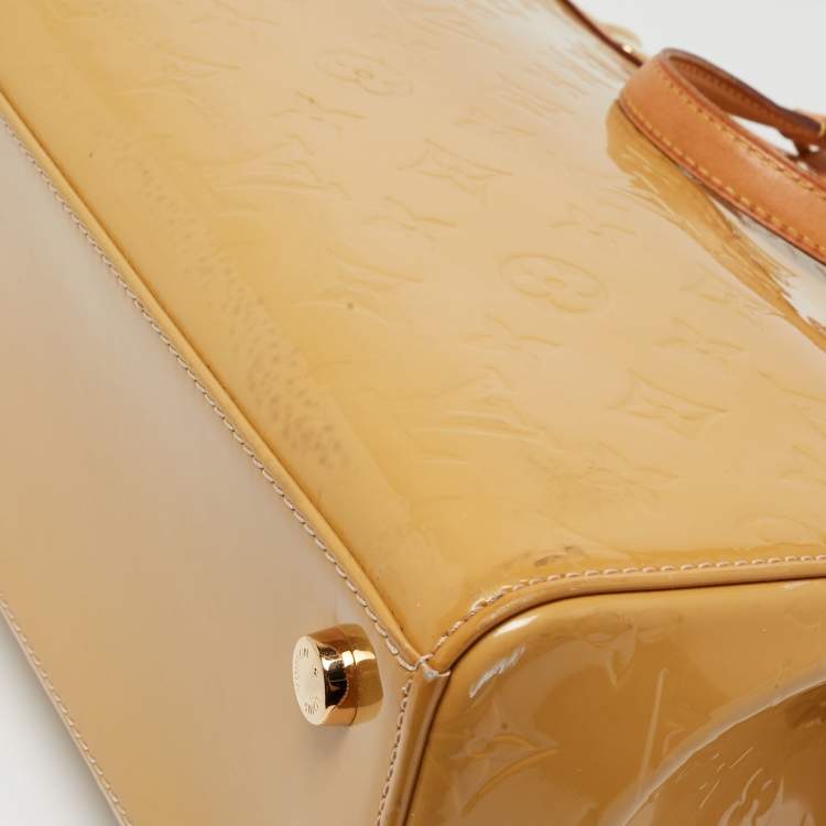 Pre Owned Louis Vuitton Citrine Monogram Vernis Brea MM Bag