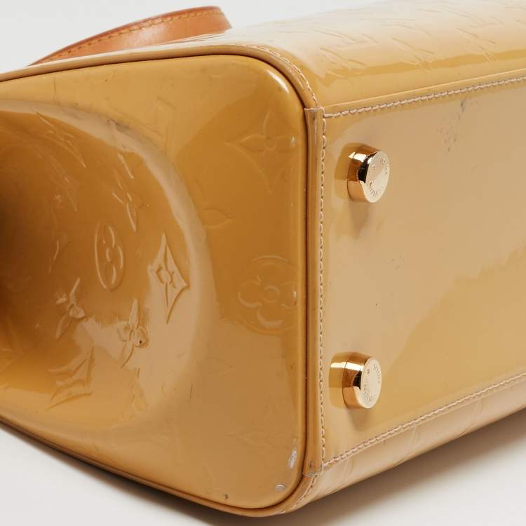 Pre Owned Louis Vuitton Citrine Monogram Vernis Brea MM Bag