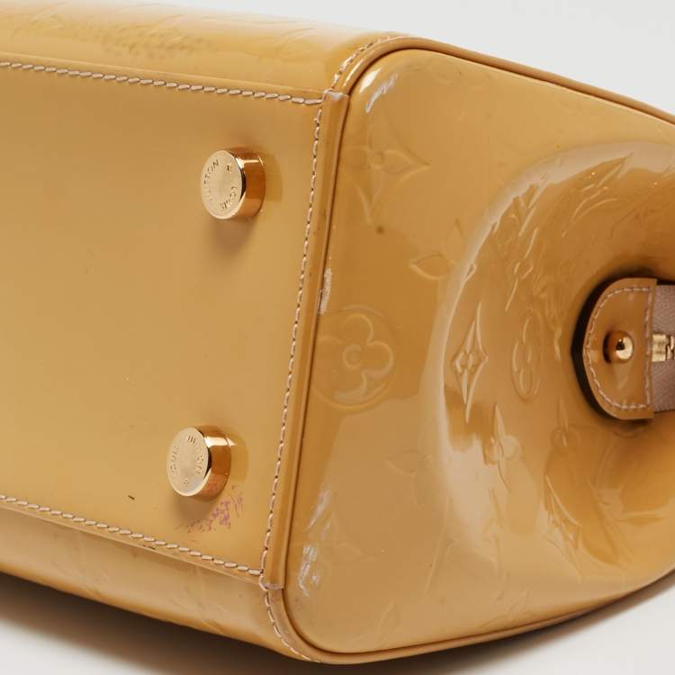Pre Owned Louis Vuitton Citrine Monogram Vernis Brea MM Bag