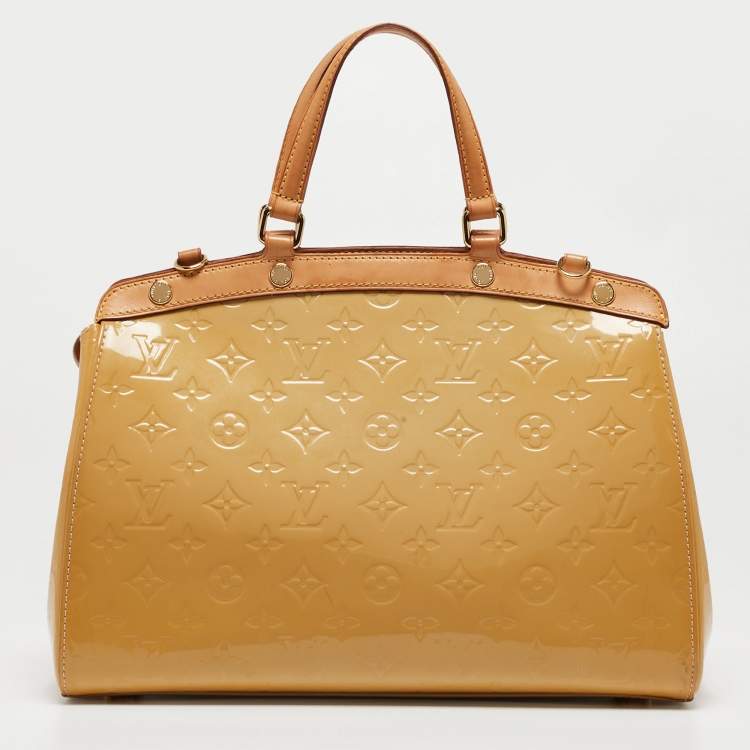 Pre Owned Louis Vuitton Citrine Monogram Vernis Brea MM Bag