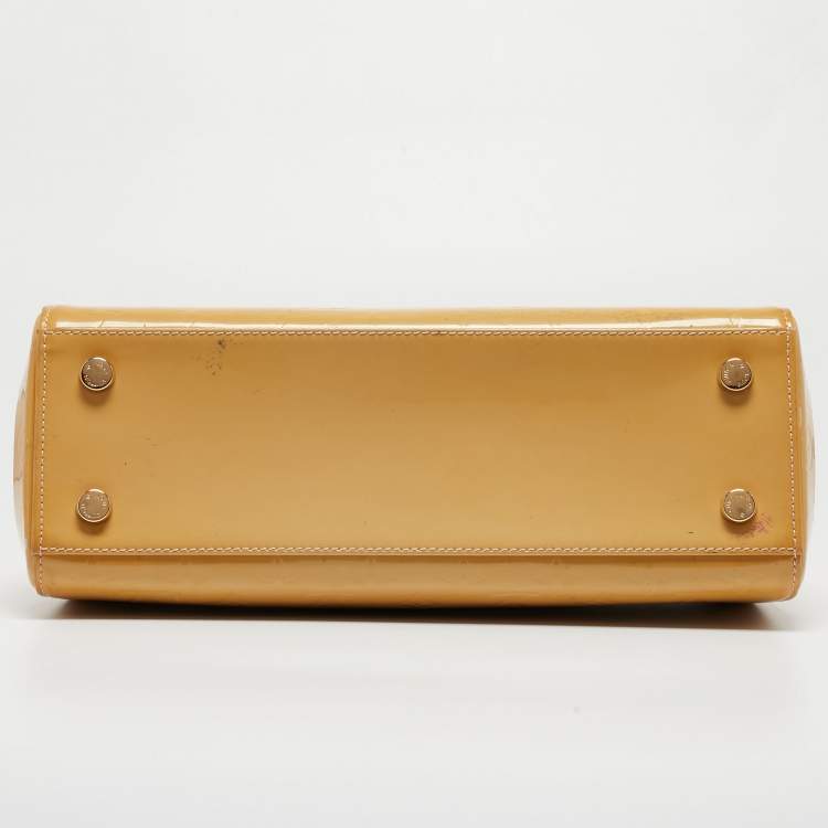 Pre Owned Louis Vuitton Citrine Monogram Vernis Brea MM Bag