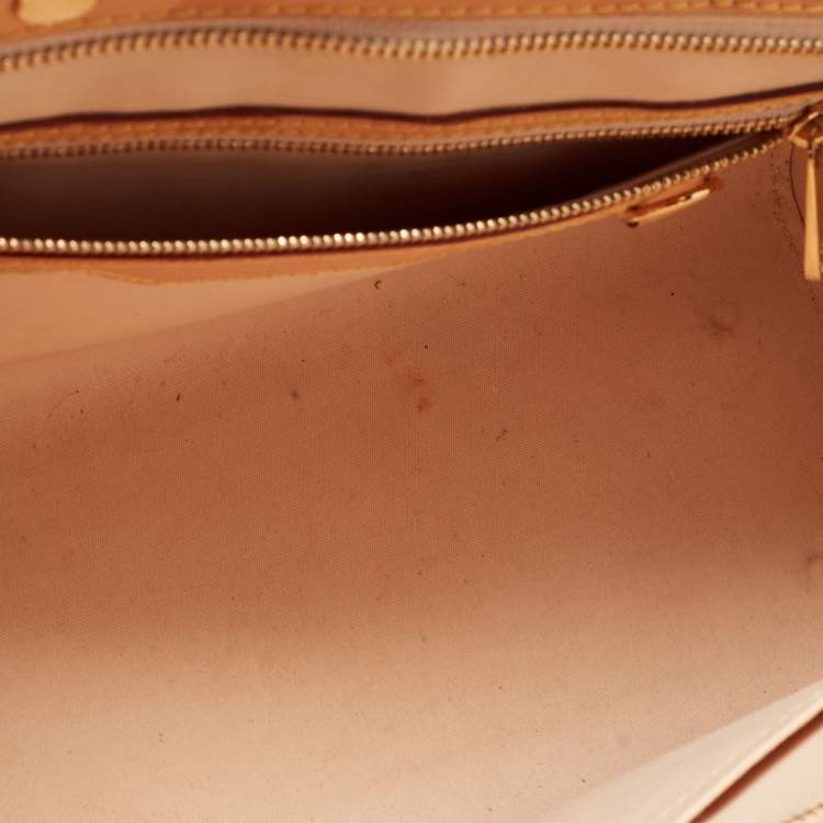 Pre Owned Louis Vuitton Citrine Monogram Vernis Brea MM Bag