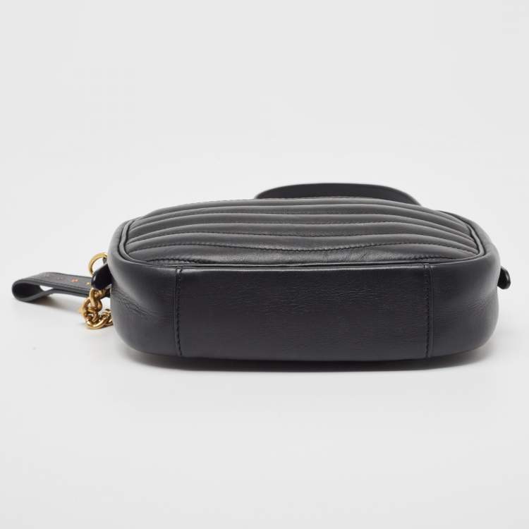 Pre Owned Louis Vuitton Black Leather New Wave Camera Bag