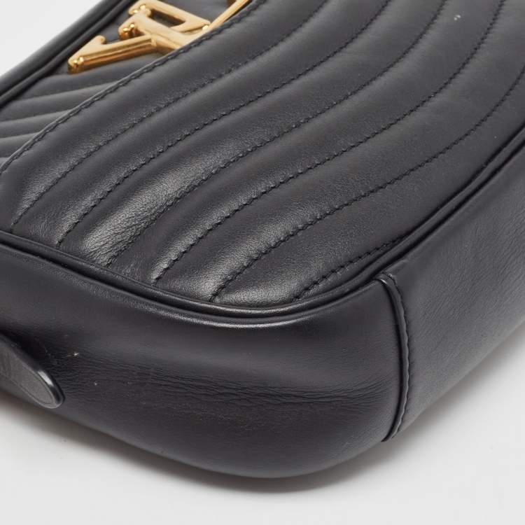 Pre Owned Louis Vuitton Black Leather New Wave Camera Bag
