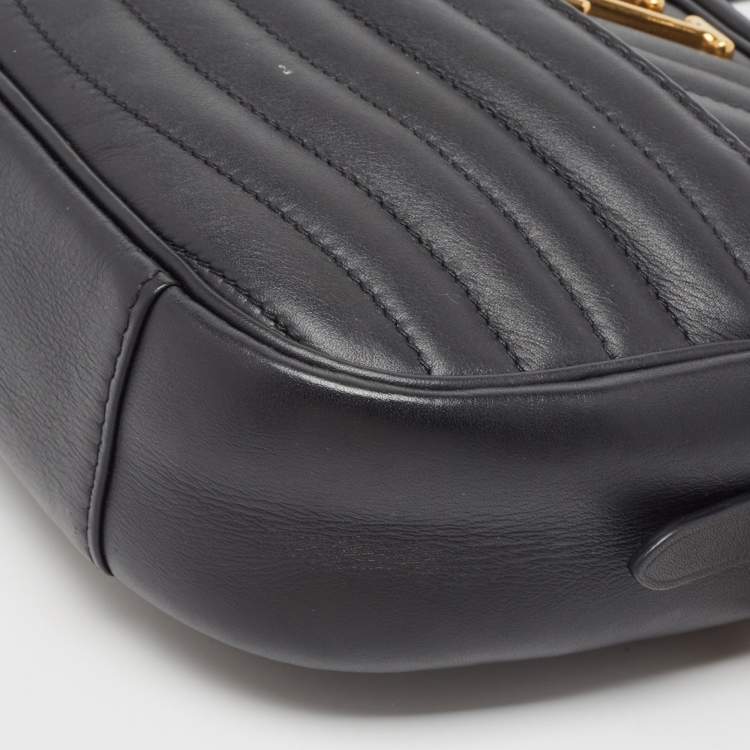 Pre Owned Louis Vuitton Black Leather New Wave Camera Bag