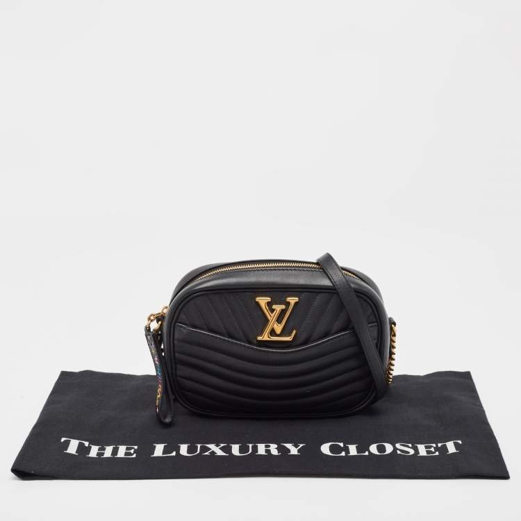 Pre Owned Louis Vuitton Black Leather New Wave Camera Bag