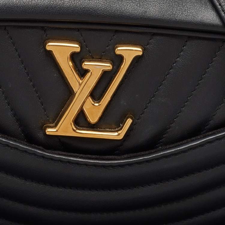 Pre Owned Louis Vuitton Black Leather New Wave Camera Bag