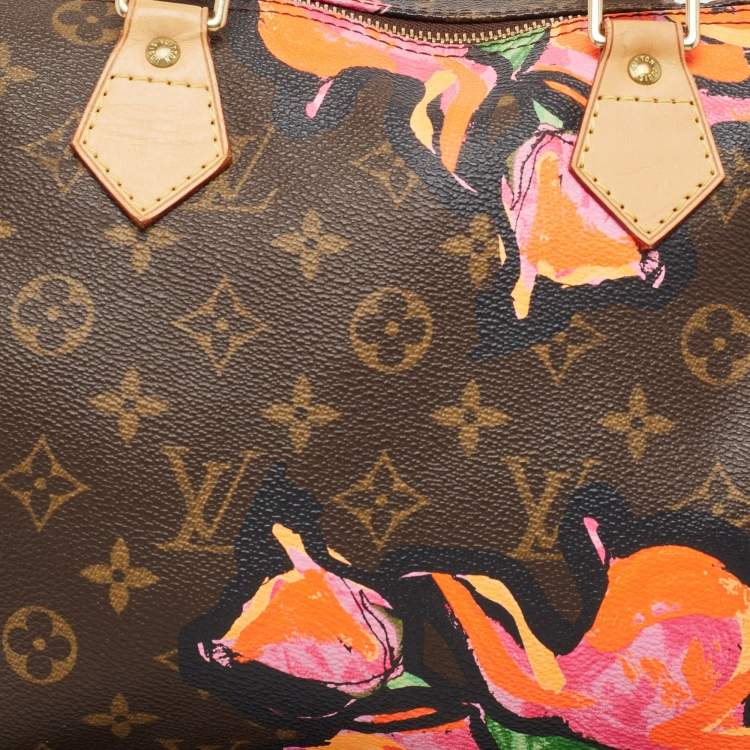 Pre Owned Louis Vuitton Multicolor Monogram Canvas Limited Edition Stephen Sprouse Roses Speedy 30 Bag