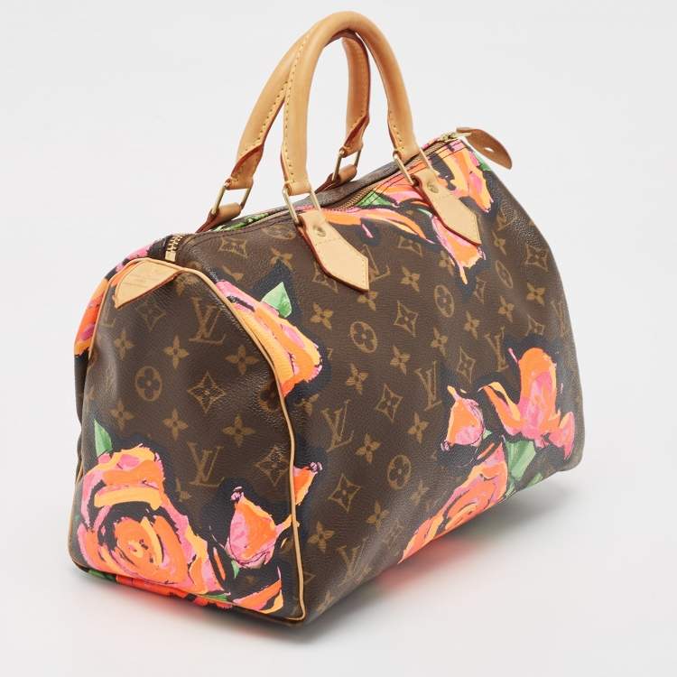 Pre Owned Louis Vuitton Multicolor Monogram Canvas Limited Edition Stephen Sprouse Roses Speedy 30 Bag
