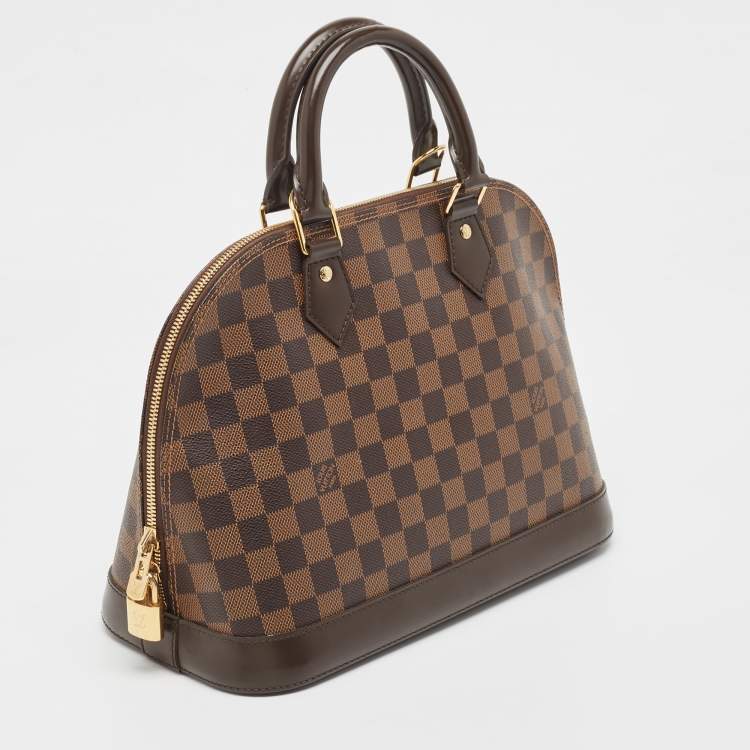 Pre Owned Louis Vuitton Brown Damier Ebene Canvas Alma PM Handbag