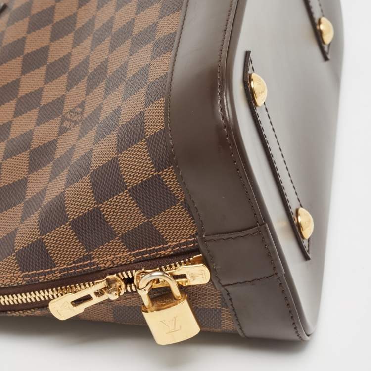 Pre Owned Louis Vuitton Brown Damier Ebene Canvas Alma PM Handbag