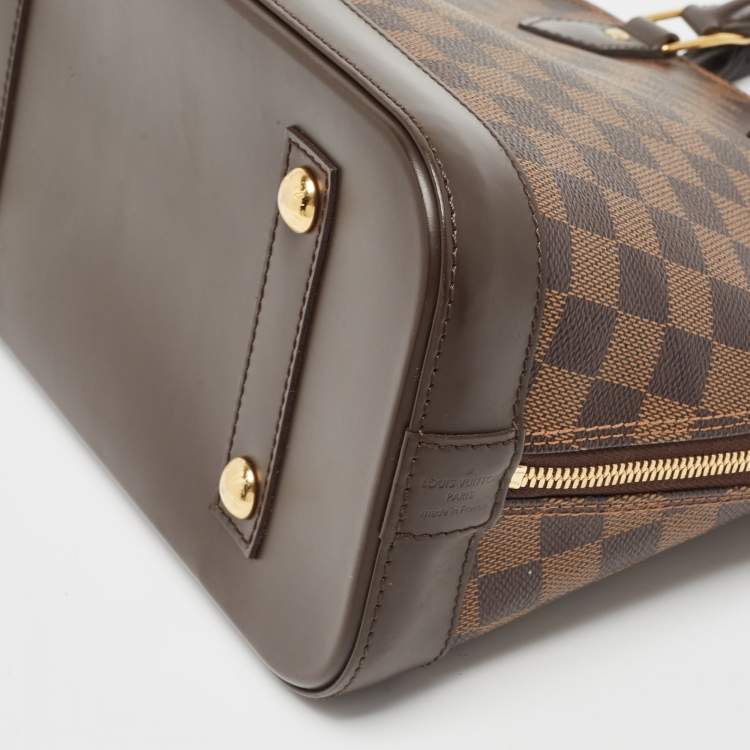 Pre Owned Louis Vuitton Brown Damier Ebene Canvas Alma PM Handbag
