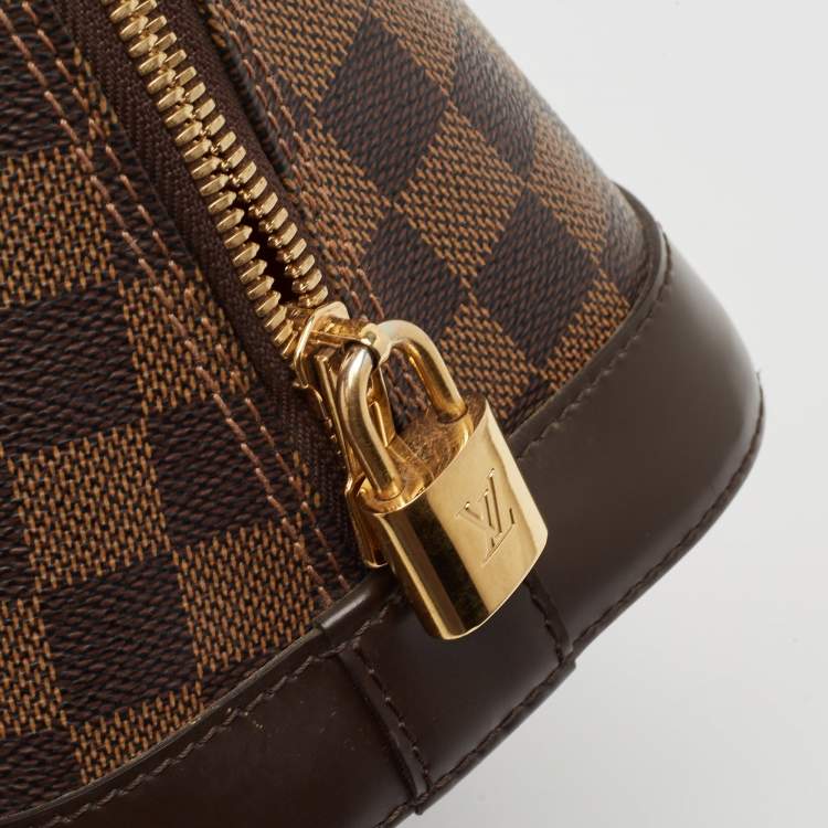 Pre Owned Louis Vuitton Brown Damier Ebene Canvas Alma PM Handbag