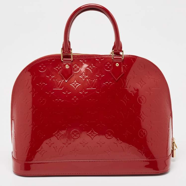 مملوكة مسبقًا Louis Vuitton Red Monogram Vernis Alma GM