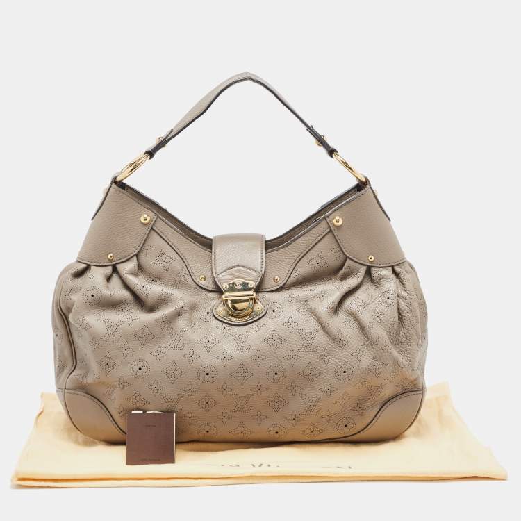 Pre Owned Louis Vuitton Grey Monogram Mahina Leather Solar PM Bag
