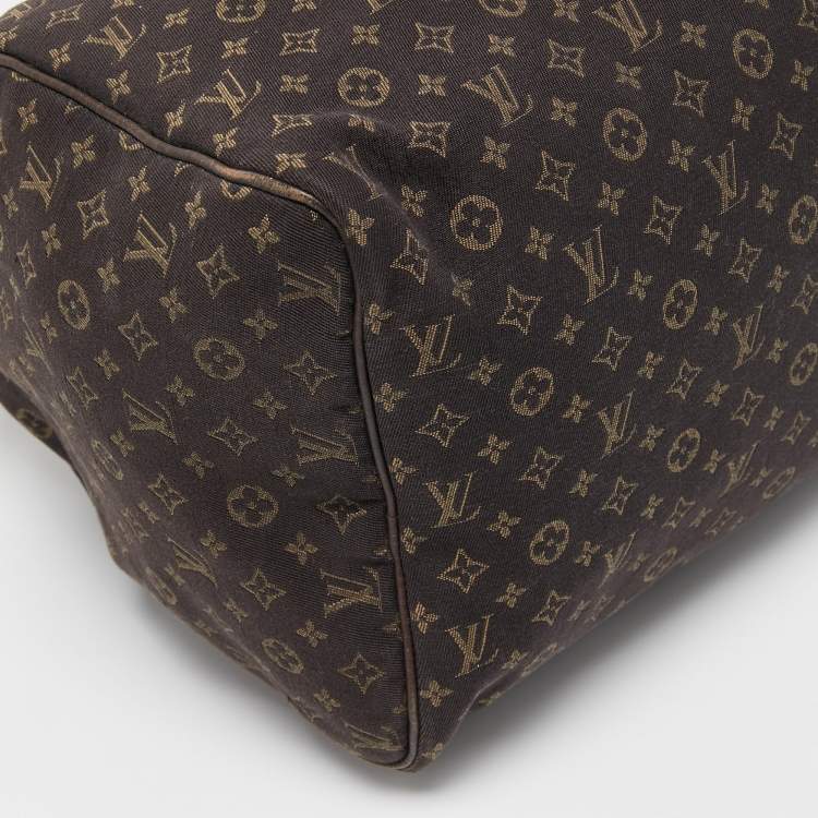 Pre Owned Louis Vuitton Fusain Monogram Mini Lin Canvas Speedy 30 Bag
